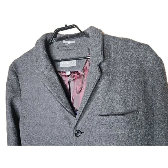 Michael Kors Men’s Overcoat Slim Fit Size XL Gray Stretch Wool Blend Coat t11 - Picture 3 of 10